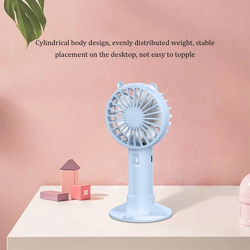 2025 Handheld Fan Portable USB Rechargeable Fans Desk with Base Small Makeup Eyelash Cooler Women Girls Outdoor Office Mini Fan