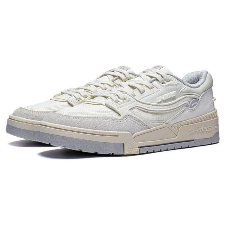 Li Ning 001 BTC Износостойкие Дышащие Износостойкие Дышащие Низкие Скейтборд Кроссовки Женские Белые AGCT008-2