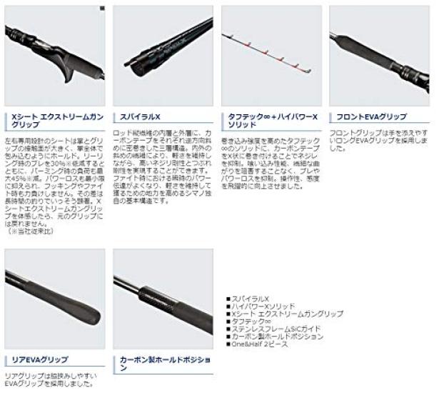 SHIMANO Rod Boat Rod 20 Mid Game TYPE82 HH195 RIGHT Compatible with Light Deep Area Akamatsu Onikasago CI4+