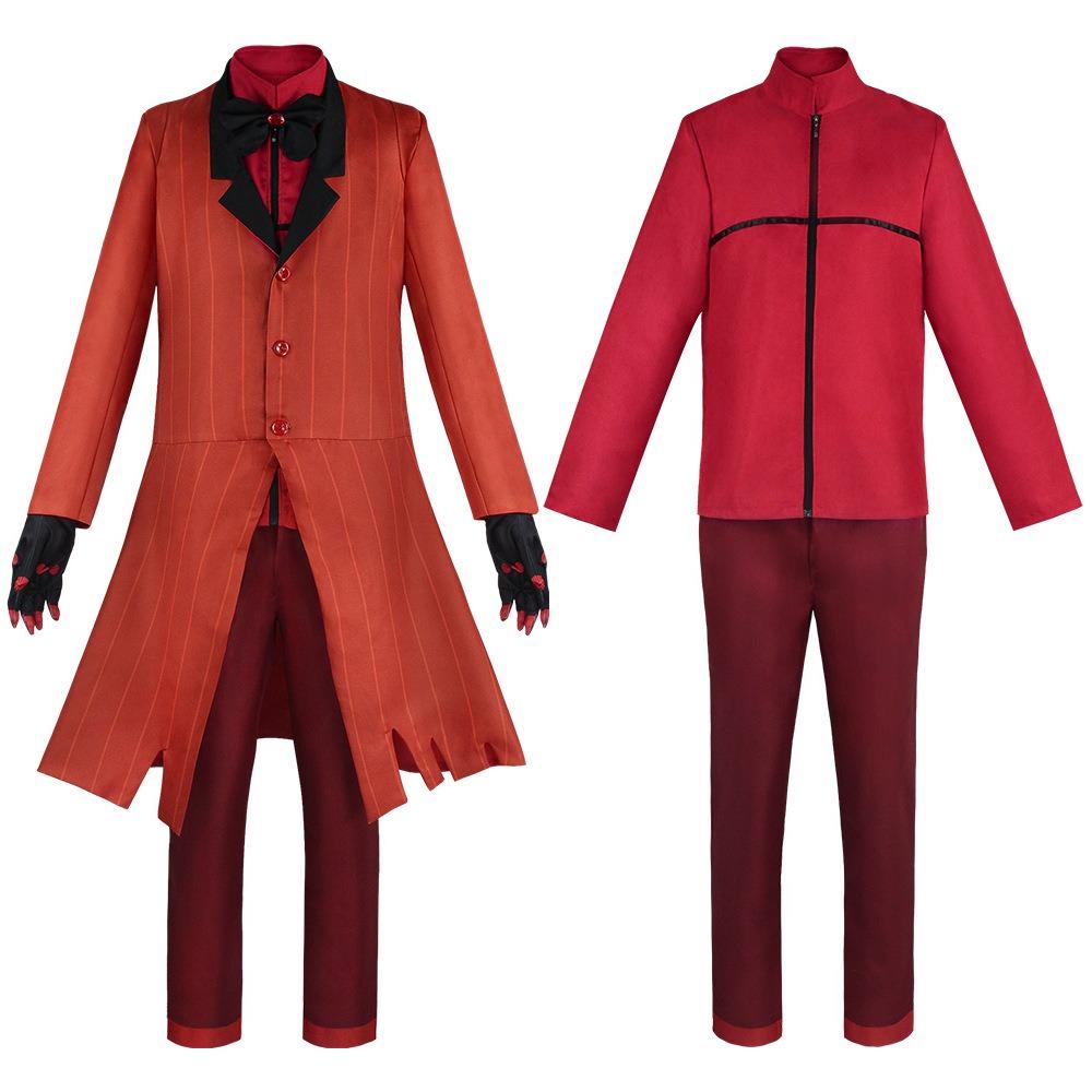 Alastor Cosplay Costume Hazbin Uniform with Tie Gloves Radio Demon Halloween Costume Anime Hazbin Alastor Outfits