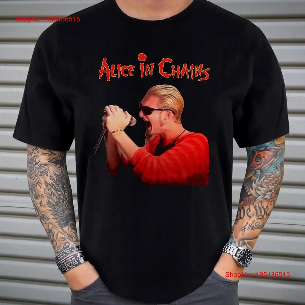 Винтажная черная хлопковая футболка Alice in Chains с изображением Лейна Стэйли Размеры S-5XL Винтажная стираная футболка для повседневной носки уличная одежда дышащая