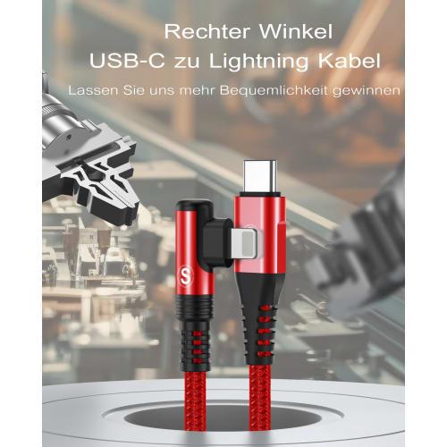 USB C iPhone Charging Cable L Shape [3M+3M Set of 2] [USB PD Compatible Rapid Charging] TypeC iPhone Cable Ultra Durable Compatible with iPhone 14 13