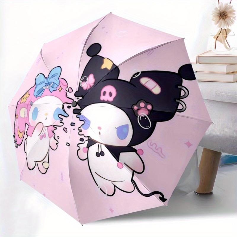 1 шт. Автоматически открывающийся и закрывающийся зонт My Melody и Kurome Cinnamoroll, легкий, 3-складной, с милыми мультяшными персонажами, подходит для дома, на улицу
