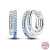 Charms Double Hoop Earrings For Women 100% 925 Silver Cubic Zircon Heart Star Moon Earrings Elegant Birthday Jewelry Gifts