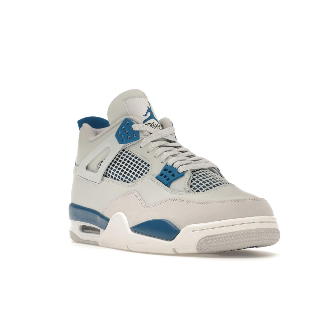 Кроссовки унисекс Air Jordan 4 Retro Military Blue 2024 кремово-белые нейтрально-серые FV5029-141