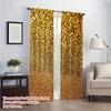 2pcs- Christmas golden sequin Christmas print curtains, pole bag curtains, home decoration, room decoration, 30*65 inches