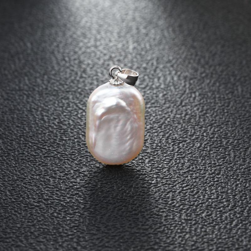 New Fashion Natural Freshwater Multiple Shape Baroque White Pearl 925 Silver DIY Pendant Buckle For Women Girls Jewelry