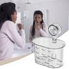 Bathroom Shower Organizer Shower Holder Wall Mount Box Clear Box Removable Holder Suction Cup No Drilling Storage Container For