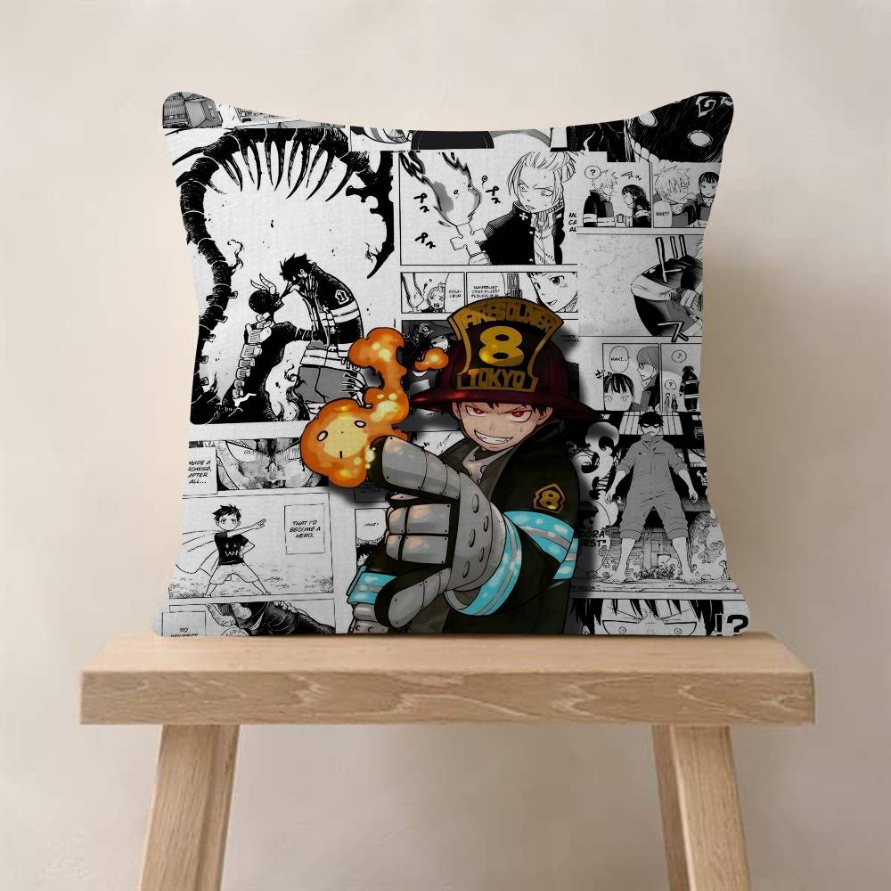 Comics FFire Force Anime Cushion Cover Decorative Pillow Sofa Home Decor Case Pillow Cases
