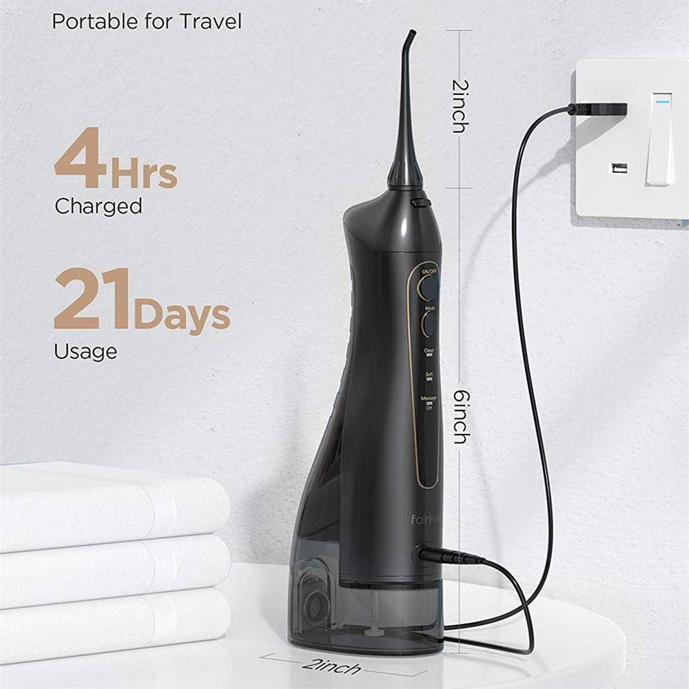 Water Flossers Oral Irrigator 300ml Dental Flosser Irrigator Teeth Cleaner 3 Modes Waterproof Teeth Cleaner for Adult