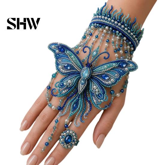 Hand Chain Bracelet Crafts DIY Beaded Kit, Bead Weaving Jewelry Making Set, Adjustable Accessories Kit for Adults Gifts Craft Lovers