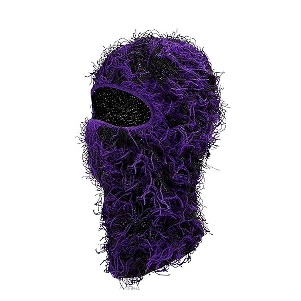 Full Face Cover Ski Mask Hat Balaclava Distressed Knitted Beanie Camouflage Men Hat Women Winter Warm Windproof Bicycle Neck Hat