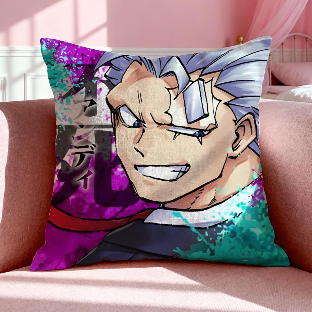 Anime UUndead Unluck Cushion Cover Breathable Linen Pillowcase Summer Odorless EcoFriendly Invisible Zipper Washable