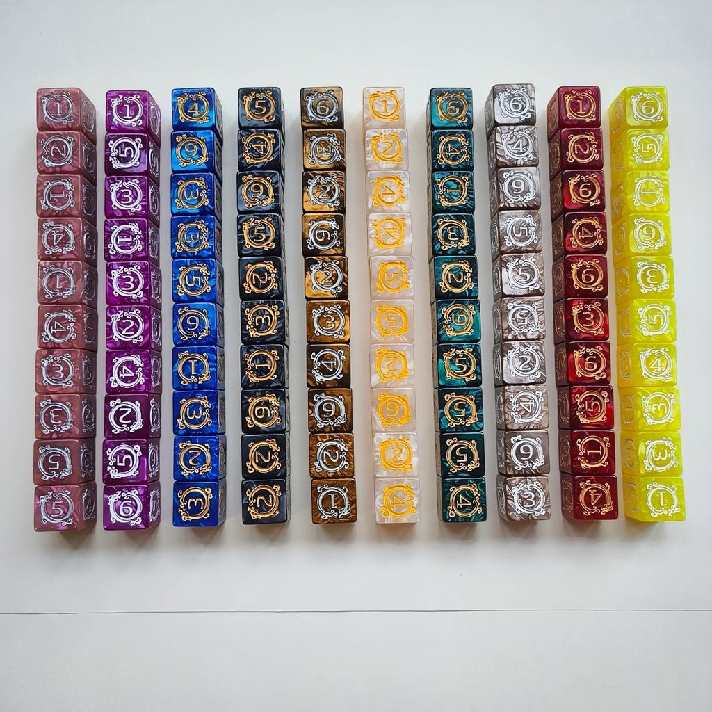 10 шт./набор Набор цифровых кубиков D6 с принтом дракона для DND COC TRPG RPG Настольная игра-развлечение Набор кубиков Dnd