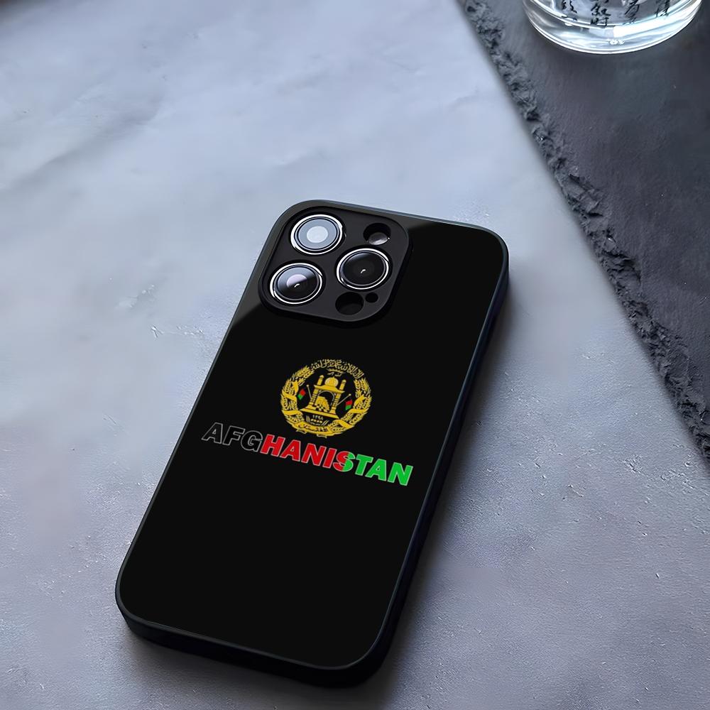 Чехол для телефона Афганистан Афганский Флаг Закаленное Стекло Для IPhone 17 13 14 16 12 15 11 Pro Max Plus Mini X XR SE2020 Coque
