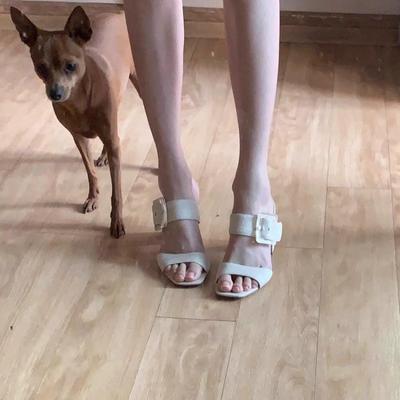 Туфли на высоком блочном каблуке Женские Сандалии с ремешком на одно слово, с открытым квадратным носком, слипоны, уличные, полусабо