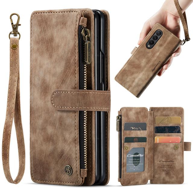 Portable Flip Leather Wallet Cover Case For Samsung Galaxy Z Fold 4 Fold4 Fold 3 5g Fold3 Card Pocket Mobile Phone Bag