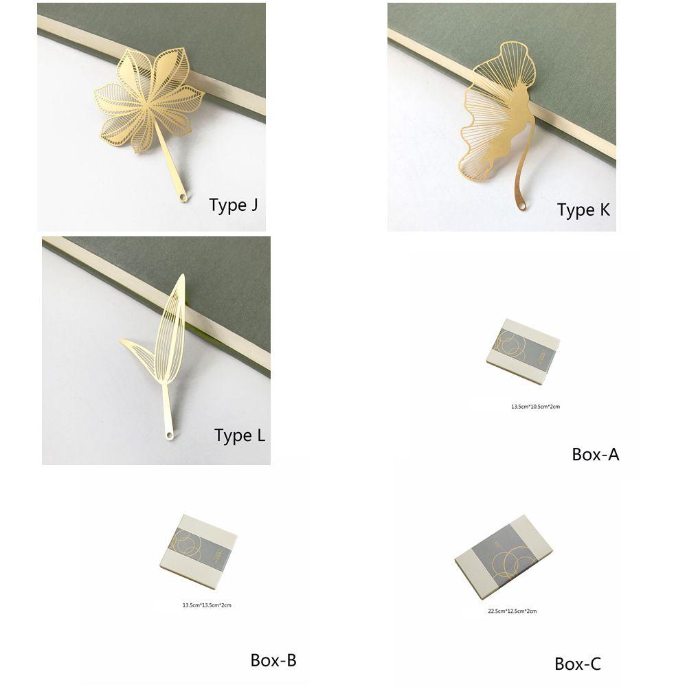 School Stationery Student Gifts Leaf Metal Bookmark Reading Mark Books Accessories Brass Book Clip