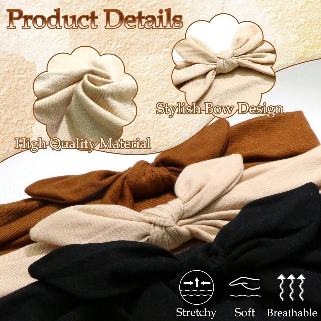 Женская повязка на голову с бантом и кроличьими ушками, в стиле бохо, очень широкая, милая повязка на голову с узлом и кроличьими ушками, эластичная, однотонная, с узором пейсли, аксессуары для волос с бантом