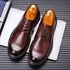 Fashion Men's British Shoes Soft Soles Anti Slip Versatile for Outdoor Office Use Men's Business Casual Shoes Classic Brown Flat Shoes