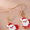 1 пара висячих серег Рождественская елка Снеговик капает масло Серьги Санта-Клауса ювелирный аксессуар