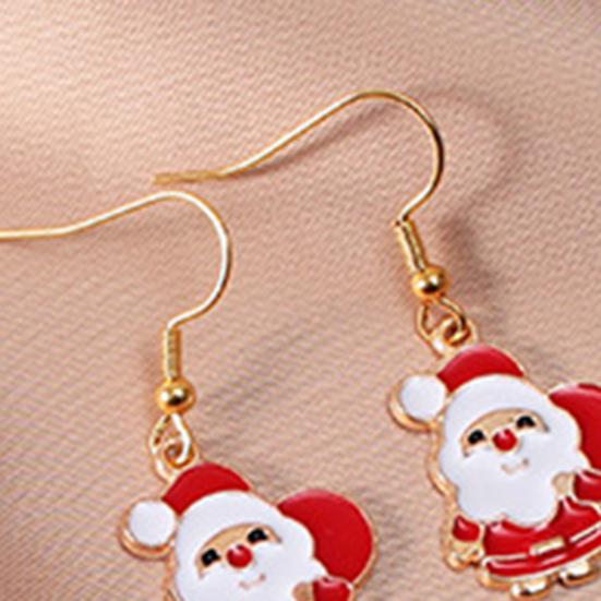 1 пара висячих серег Рождественская елка Снеговик капает масло Серьги Санта-Клауса ювелирный аксессуар