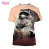 Fashion T-shirt Cute Animal Raccoon 3D Men's Casual Harajuku Print T Short-sleeved Summer Men's Shirt Loose and Comfortable
