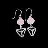 Серьги из серебра 925 пробы с камнем Халцедон Розовый, ручная работа 2.00" EE-45-16