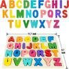Alphabet Puzzle Wooden Puzzles for Toddlers 1 2 3 4 5 Year Old, ABC Puzzle Shape Alphabet Learning Puzzles Toys with Puzzle Board & Letter Blocks, Pre