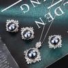 Huamei Jewelry Набор: Жемчужное ожерелье, Жемчужное кольцо, Серьги с серебряной иглой, Комплект из трех предметов