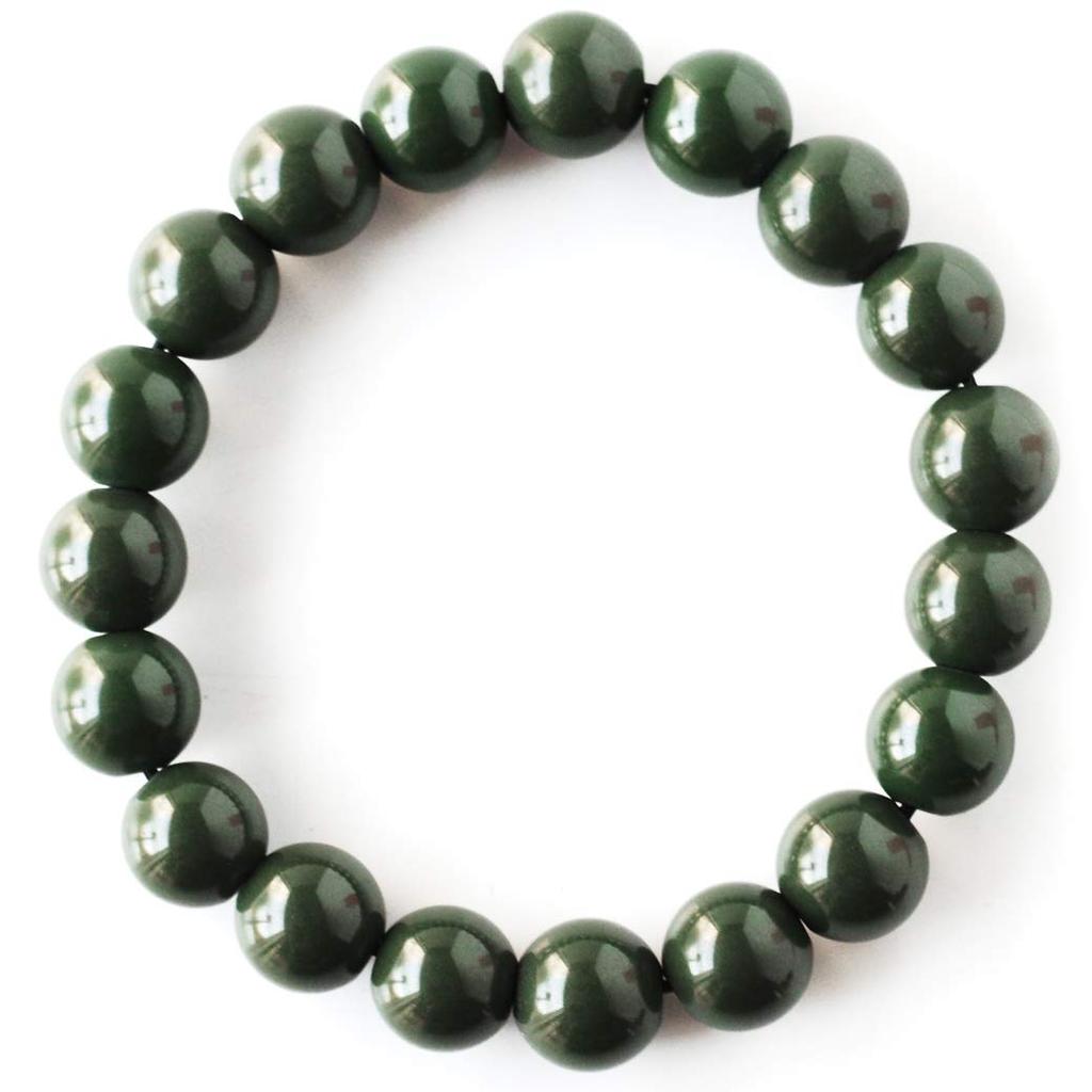 Зеленый браслет Хокутолит 10 мм Сделано на Тайване Измерены отрицательные ионы Радий Зеленый Гекторит Внутренний диаметр [ЗОЛОТОЙ КАМЕНЬ] Прибл.. 15.5cm