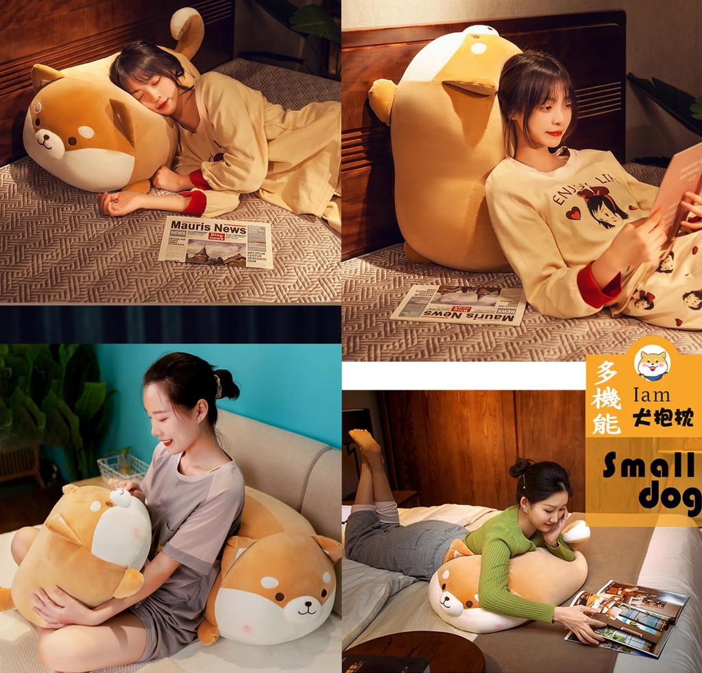 Homehalo Shiba Inu Plush Toy, Cute Shiba Inu Body Pillow, Realistic Dog Plush Toy, Super Squishy Plush Toy, Round Dog Cushion, Soft Sleeping Pillow,