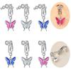 Faux Fake Belly Ring Butterfly Fake Belly Piercing Clip On Umbilical Navel Belly Button Cartilage Clip On Earrings Body Jewelry