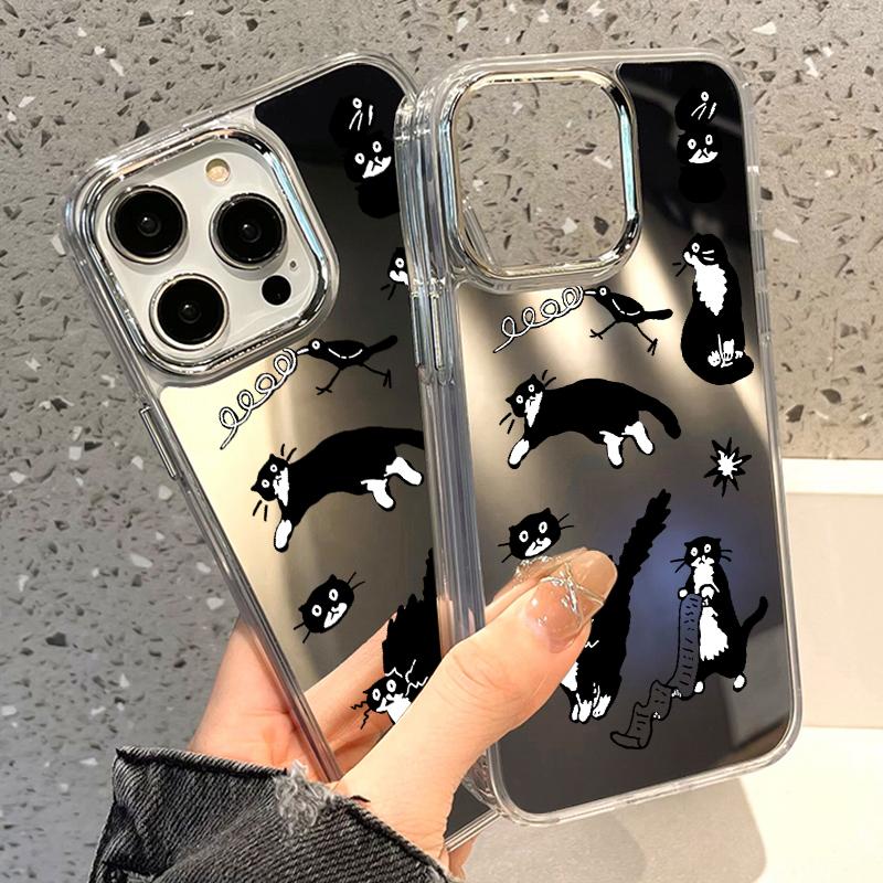 Чехлы для мобильных телефонов iPhone 11 13 XR 15 Pro Max 12 14 Pro Max Чехол iPhone 16 XS Max Зеркальный защитный чехол Зеркальный Изысканный мультяшный водонепроницаемый