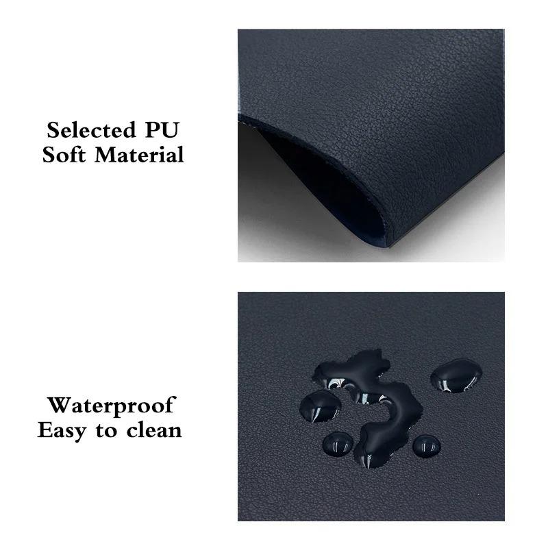 Solid Color Simple Leather Mouse Pad Anti-Slip Base Smooth Surface Portable Mat for Laptop PC Office Home Desk Decoration