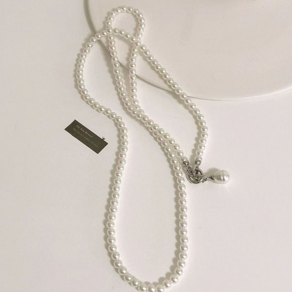 Pearl Pendant Necklace Cool Decorative Chain Simple Suit Crossbody Chain
