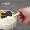 Food-Grade Titanium Fruit Fork - Elegant Ice Flower Design for Outdoor & Home Use