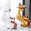 Golden Cat Figurines Muscle Arm Lucky Cat Sculpture Ornaments Resin Storage Tray Storage Cup Holder Key Holder  Decoration