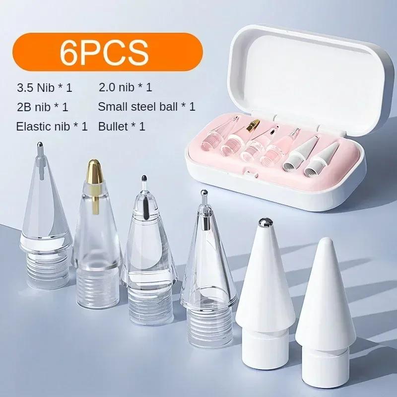 Replacement Pencil Tips for Pencil 1/2/3th Pencil Pro 4/6 Pcs 2B Soft Nibs for IPad Pro Pencil1/2/3 Stylus Fine Nib