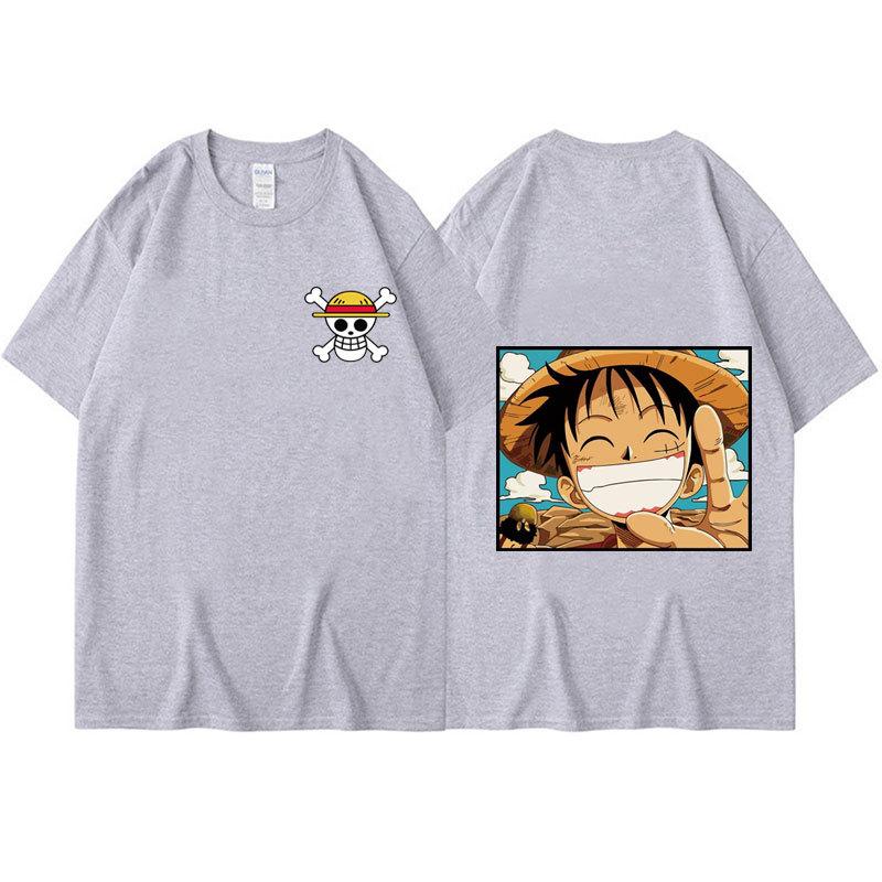 Аниме ONE PIECE Мужская футболка Харадзюку Луффи Манга Графические топы Футболки Рубашка Косплей Хлопок Мультяшные футболки Унисекс Повседневная Летняя Уличная одежда