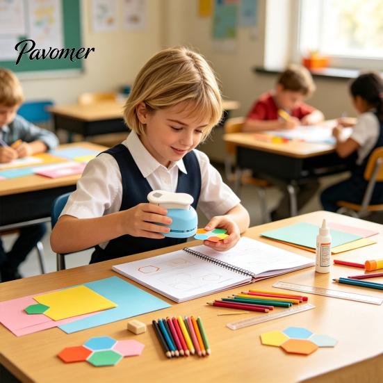 Handheld Craft Punch Hexagon Paper for Crafts, Professional Hole Puncher, Scrapbook Compact Scrapbooking Tools Shape Puncher DIY Arts Cardboard,