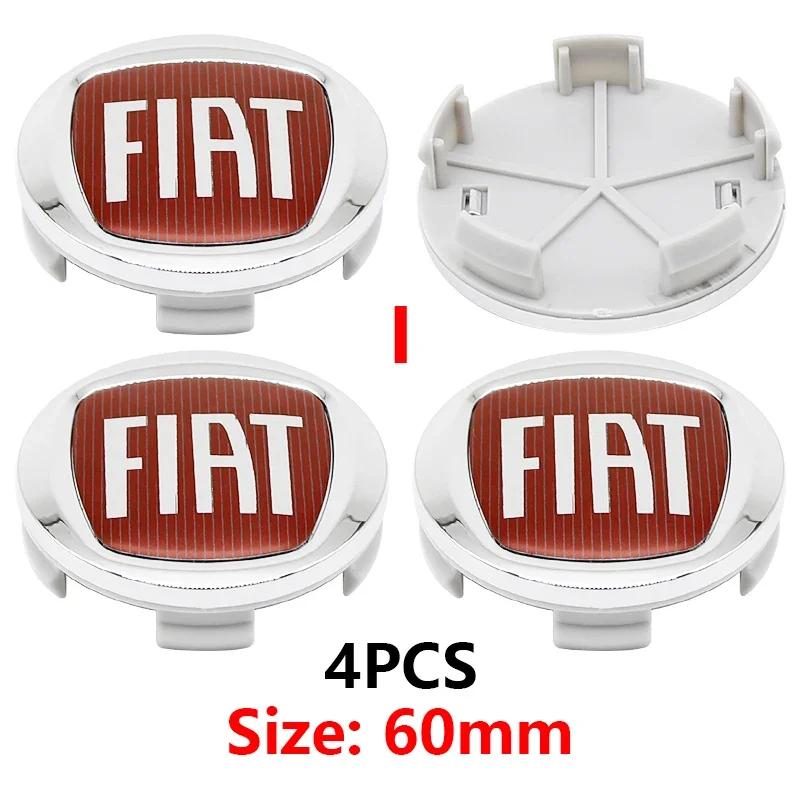 for Fiat 500 500X Marea Multipla Punto CBZR Scorpion Ducato Goods StylingCar 4pcs 50mm 60mm Wheel Center Hub Caps Fiat Emblem Badge