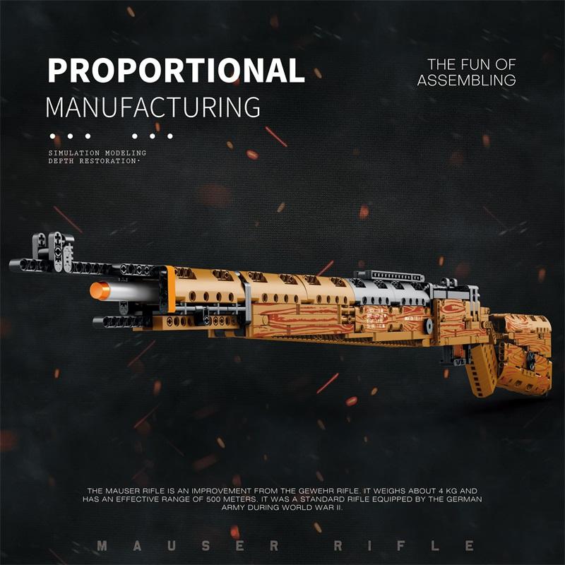 Технический конструктор MOC из кубиков Игрушка Снайперская винтовка Kar98k времен Второй мировой войны Сборные кубики Подарок для детей День рождения Рождество Хэллоуин