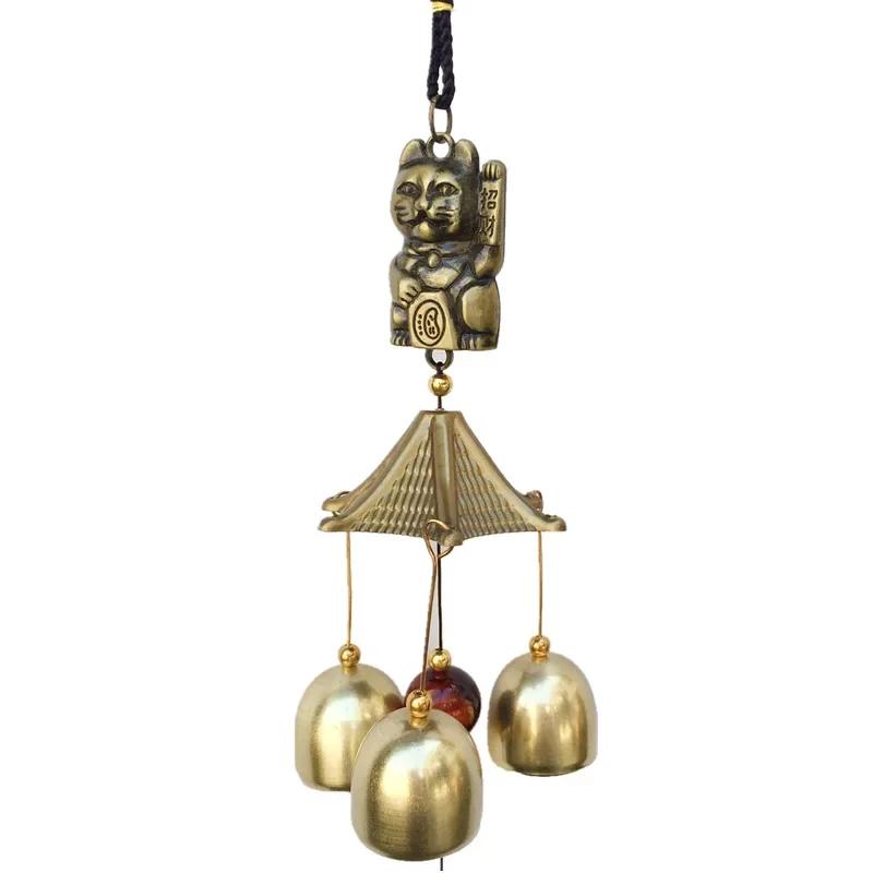 Lucky Cat Cat Money Shop Doorbell Metal Copper Door Alloy Wind Chimes Hanging Decorations Bell Feng Shui Pendant Town House