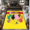 Barbapapa cartoon Printed Crystal Velvet Area Rug, Soft Anti-Slip Water Absorbent Floor Mat for Living Room Bedroom
