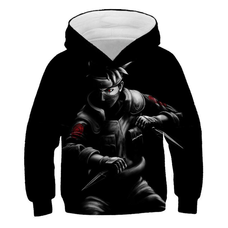 Новинка 2023 года, толстовка с капюшоном Наруто, детские модные толстовки с 3D принтом, детские пуловеры для мальчиков и девочек, уличная одежда, пальто для детей 3-14 лет, 2023