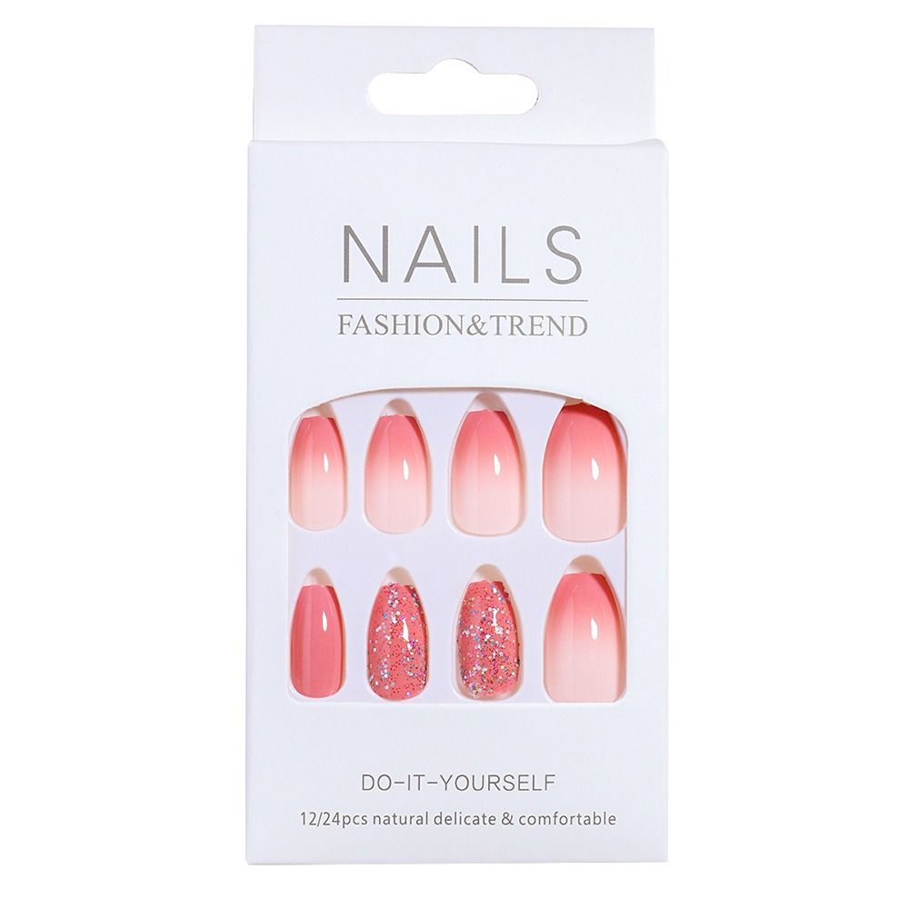 24 шт./кор. полное покрытие накладных ногтей градиентные розовые накладные ногти модные ногти во французском стиле для женщин