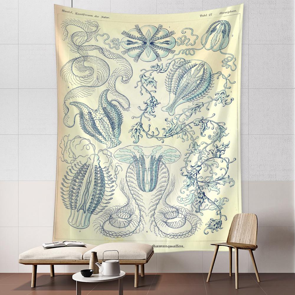 Осьминог Медуза Классификация Карта Гобелен Настенный Художественный Богемный Стиль Психоделический Общежитие Простой Домашний Декор