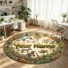 Wild Animals (112) Theme Round Crystal Velvet Rug Custom Name Text Personalized Floor Mat Home Decor Non Slip Crystal Carpet