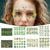 New St. Patrick's Day Three And Four Leaf Face Sticker Irish Painted Green Hat Waterproof Sticker